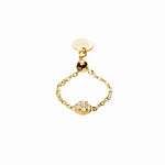 Pavé Chain Ring in Gold - Corail Blanc