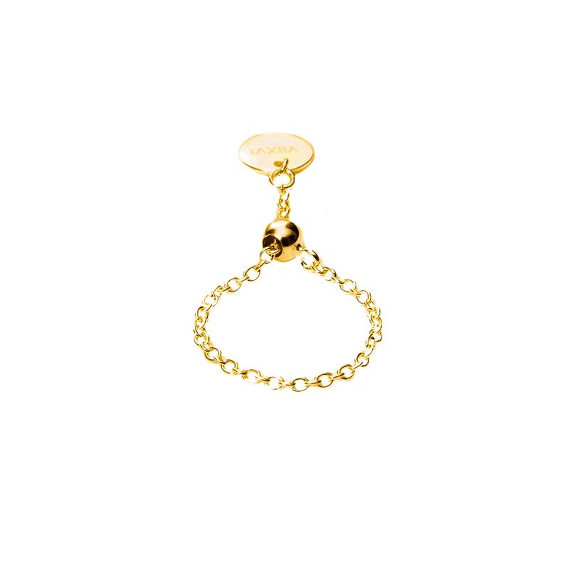 Stacker Chain Ring in Gold - Corail Blanc