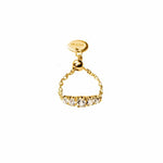 Crystal Chain Ring in Gold - Corail Blanc