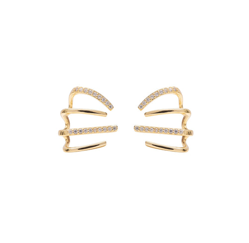 Claw Studs in Gold - Corail Blanc