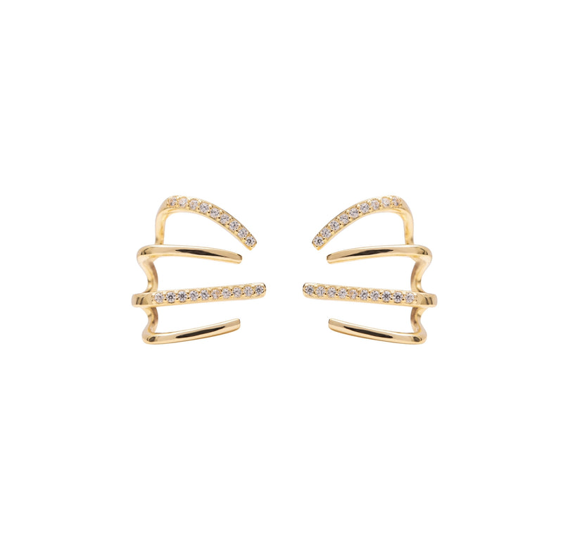 Claw Studs in Gold - Corail Blanc