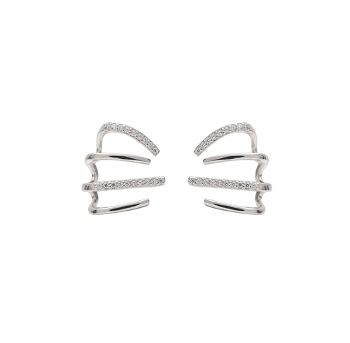 Claw Studs in Silver - Corail Blanc