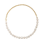 Pearl demi Rope Chain Necklace - Corail Blanc