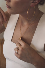 Romy Double Pendent in Gold - Corail Blanc