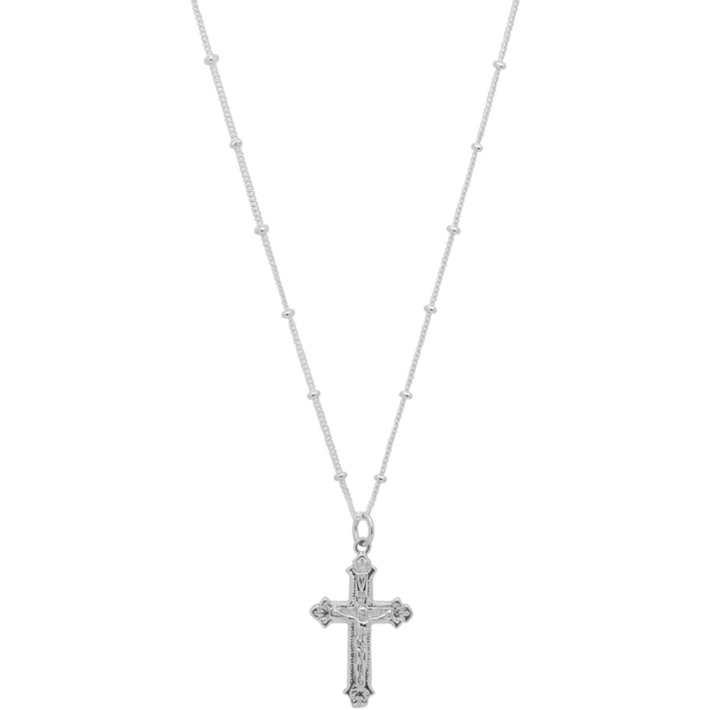 Mary Cross Pendant in Silver - Corail Blanc