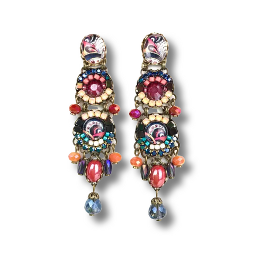 Cosmos Earrings - Corail Blanc