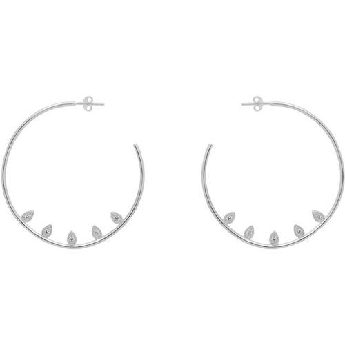 Valentina Hoop Earrings in Silver - Corail Blanc