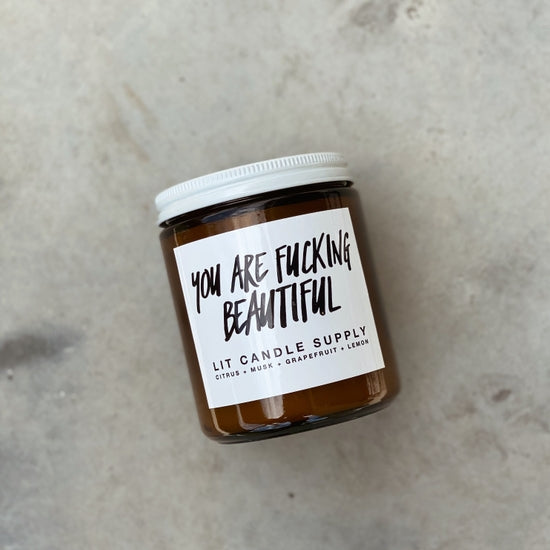 You are fkn Beautiful - Soy wax candle - Corail Blanc