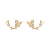 Butterfly II Studs in Gold - Corail Blanc