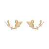 Butterfly II Studs in Gold - Corail Blanc