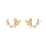 Butterfly II Studs in Gold - Corail Blanc