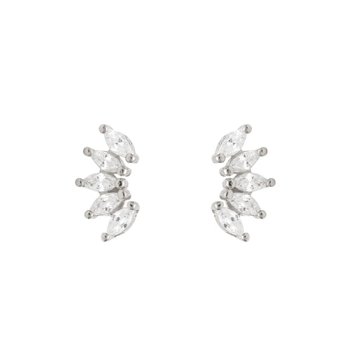 Stardust Studs in Silver - Corail Blanc