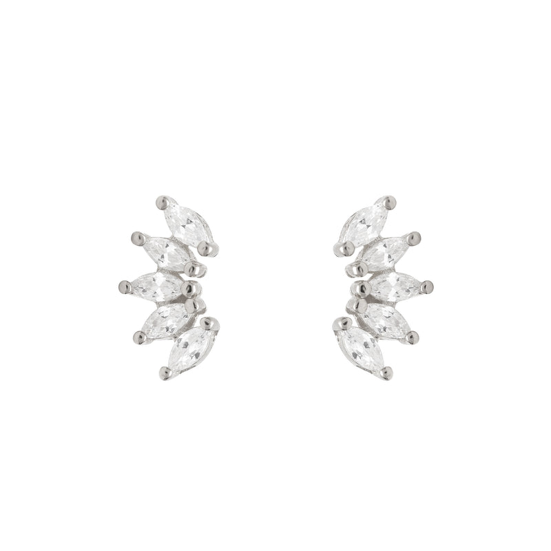 Stardust Studs in Silver - Corail Blanc