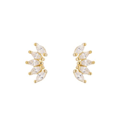 Stardust Studs in Gold - Corail Blanc