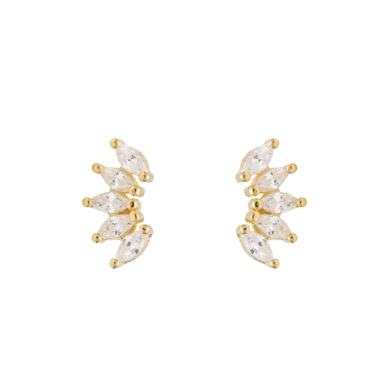 Stardust Studs in Gold - Corail Blanc