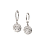Evil Eye Charm Huggie in Silver - Corail Blanc