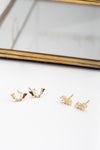 Stardust Studs in Gold - Corail Blanc