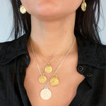 Owl Coin Pendant in Gold - Corail Blanc