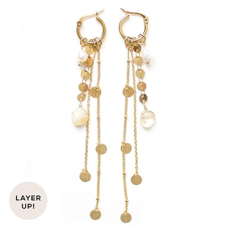 Honey Earrings in Gold - Corail Blanc