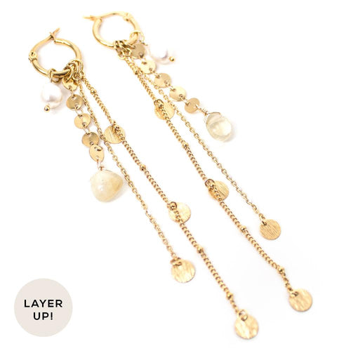 Honey Earrings in Gold - Corail Blanc