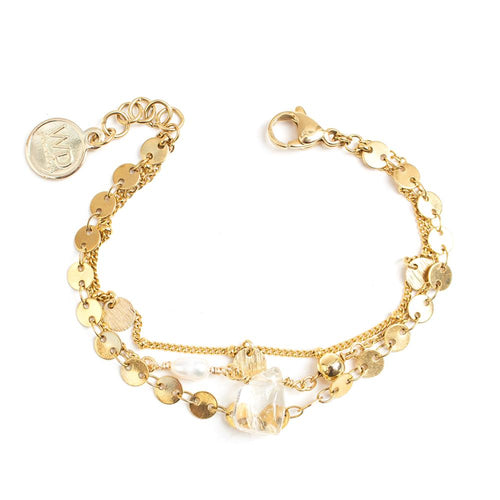 Satin Bracelet in Gold - Corail Blanc