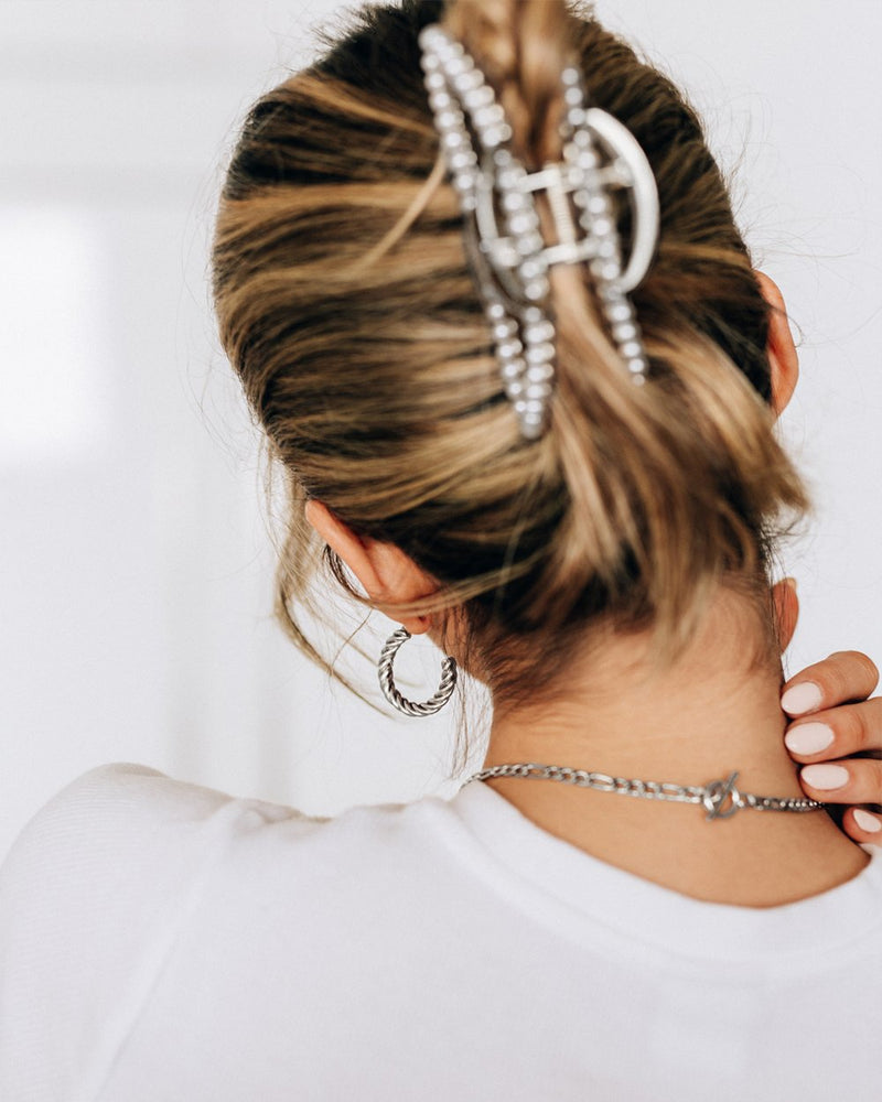 Spin Hoop Earrings in Silver - Corail Blanc